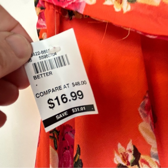 Flint & Moss‎ New York Orange Floral Mini Skirt Medium NWT - Picture 3 of 13